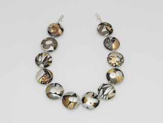 Suzan Rezac jewelry winter reversible necklace inlay silver shakudo 18K gold nickel silver