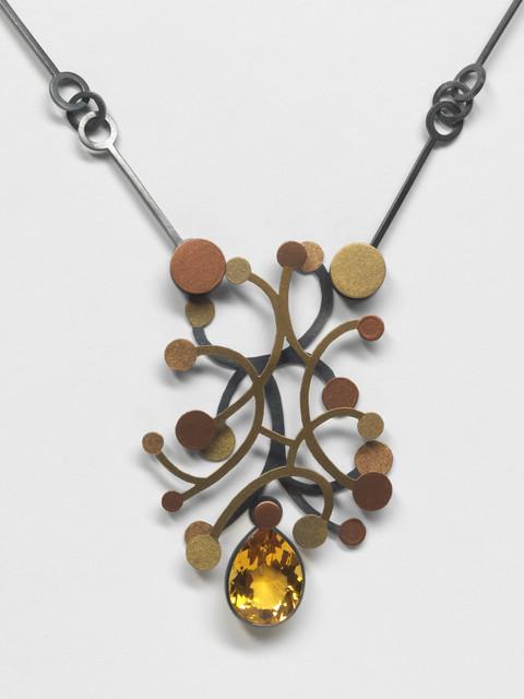 Suzan Rezac. Jewelry. Citrine, mica powder, oxidized silver